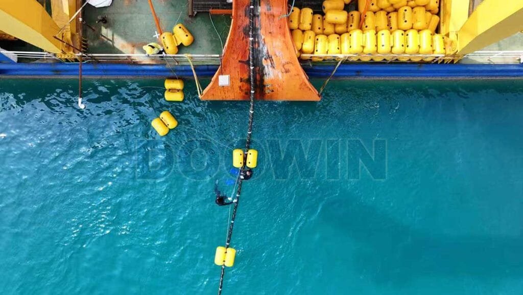 twin-boom-cable-floats-in-use
